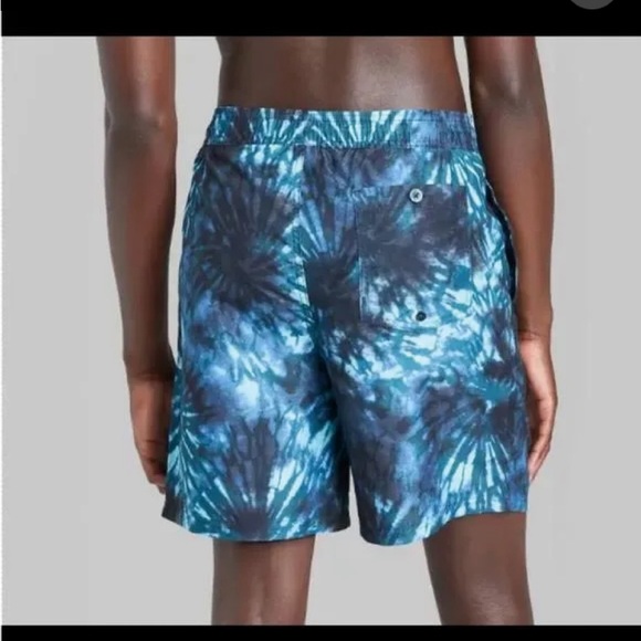 Original Use Men's Elastic Waist 'Tie-Dye' Swim Trunk 7" Inseam Navy - Picture 2 of 4